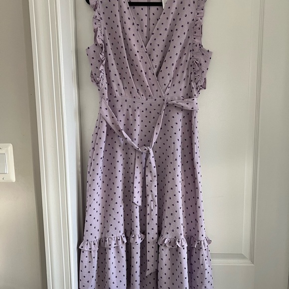 London Times - Wrap Dot Print Dress - Picture 4 of 8